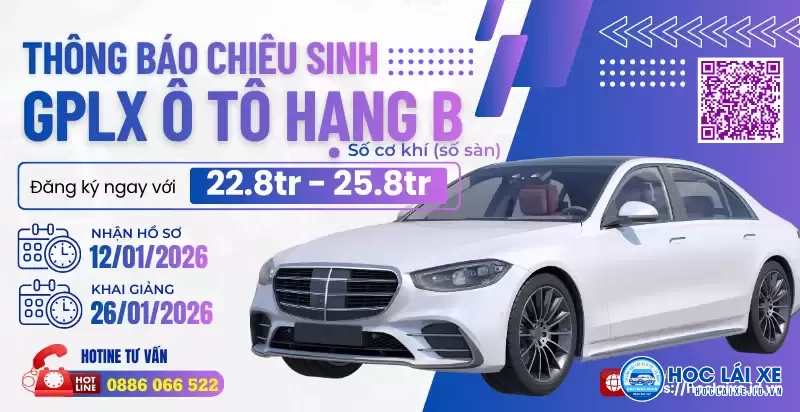 Thông báo chiêu sinh khóa đào tạo lái xe ô tô hạng B số sàn – Khóa 185